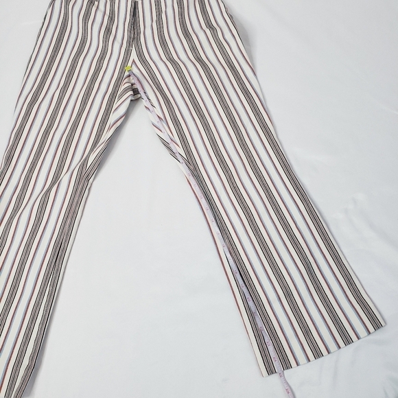 Derek Lam 10 Crosby Ankle Crop Pants Retro Stripe Trousers Cream - Picture 7 of 13